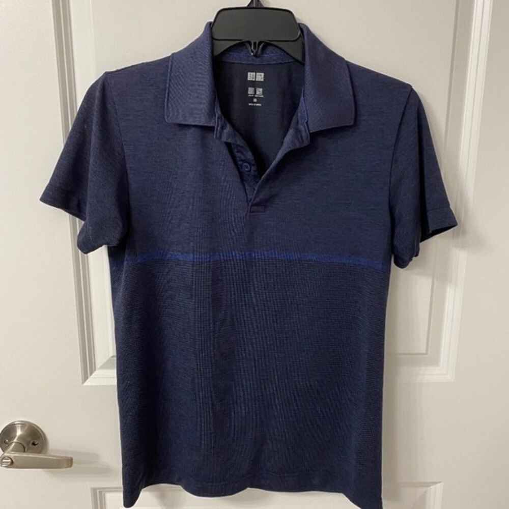 Uniqlo Kids DRY-EX Short Sleeve Polo Shirt Dark Blue XS Extra Small Athletic